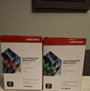 NEW Incandescent Mini Lights x2- Red and Green